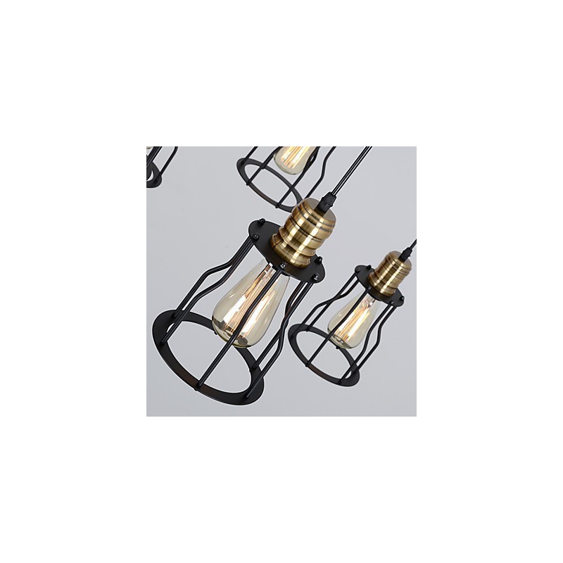 Lámpara de techo vintage Edison ajustable, lámpara colgante DIY, iluminación moderna y elegante para comedor industrial.