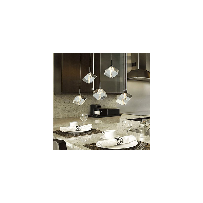 Lámpara de cristal de moda con colgante de cinco cabezas de cristal