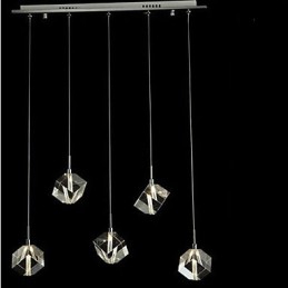 Lámpara de cristal de moda con colgante de cinco cabezas de cristal