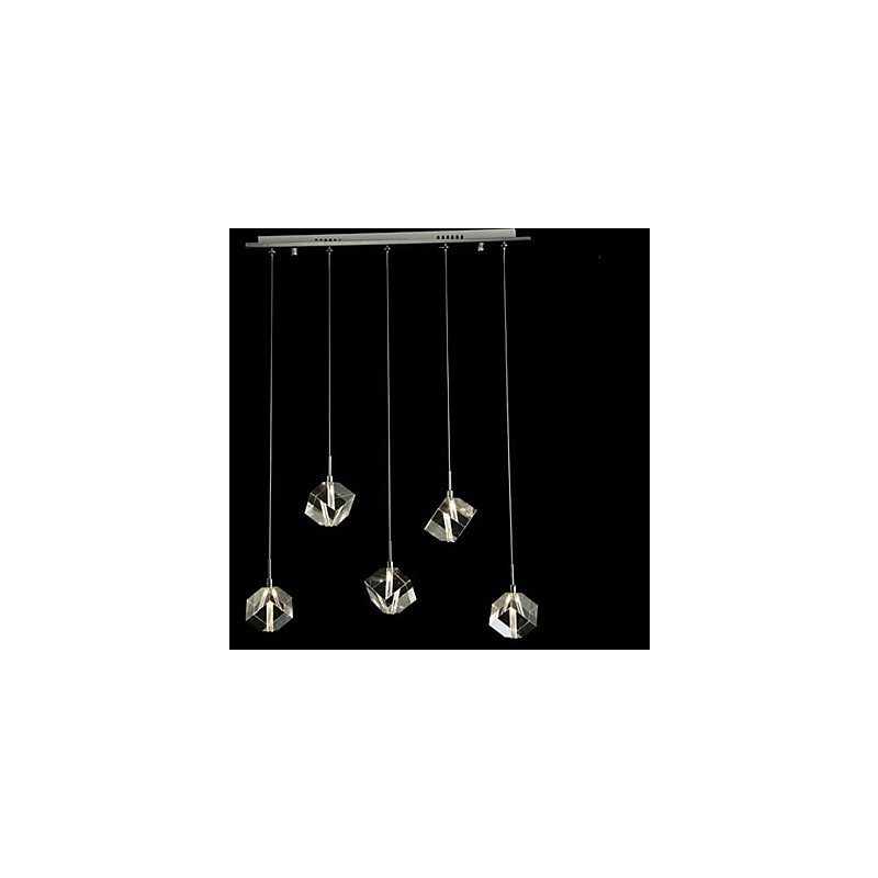 Lámpara de cristal de moda con colgante de cinco cabezas de cristal