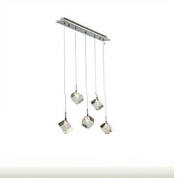 Lámpara de cristal de moda con colgante de cinco cabezas de cristal