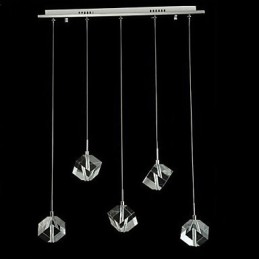 Lámpara de cristal de moda con colgante de cinco cabezas de cristal