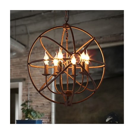 Lámpara de araña de hierro forjado estilo nórdico estilo retro americano con velas. La lámpara de araña negra. Lámpara de araña de hierro forjado estilo nórdico estilo retro americano con velas. La lámpara de araña negra.
