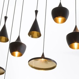 Lámpara colgante de metal con pintura estilo mini