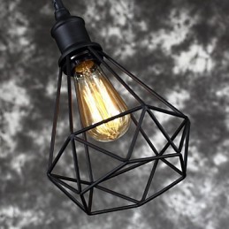 Lámpara colgante americana de acero con forma de jaula de pájaros, estilo retro vintage, para bricolaje, iluminación industrial para decorar el hogar.