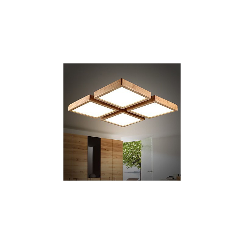 Lámpara colgante de bambú de madera, estilo campestre, contemporáneo y moderno.