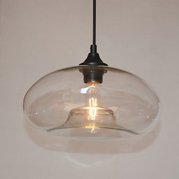 Lámpara colgante moderna de 1 luz con pantalla transparente