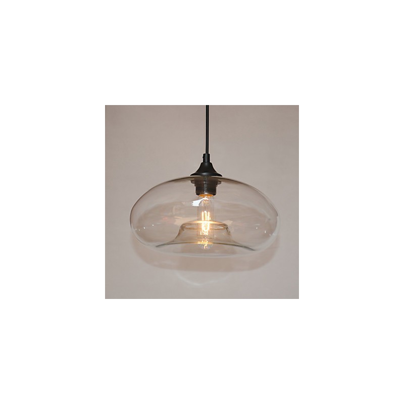 Lámpara colgante moderna de 1 luz con pantalla transparente