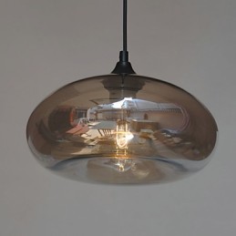 Lámpara colgante moderna de 1 luz con pantalla transparente