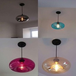Lámpara colgante moderna de 1 luz con pantalla transparente