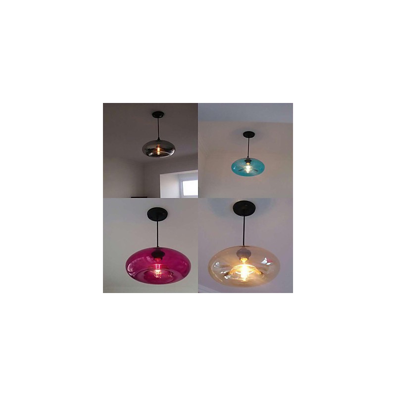 Lámpara colgante moderna de 1 luz con pantalla transparente