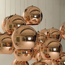 Lámpara colgante de bola de galvanoplastia nórdica retro creativa y sencilla de vidrio