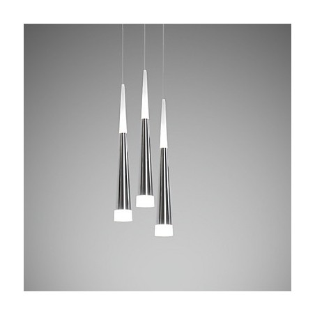 Lámpara colgante triple moderna y contemporánea para comedor infantil, de metal, redonda, con dosel Lámpara colgante triple moderna y contemporánea para comedor infantil, de metal, redonda, con dosel