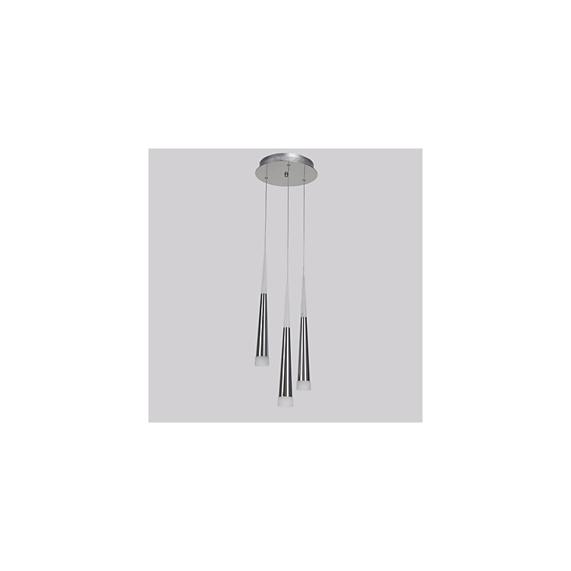 Lámpara colgante triple moderna y contemporánea para comedor infantil, de metal, redonda, con dosel