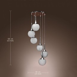 Lámpara empotrada moderna y contemporánea de metal galvanizado con forma de globo