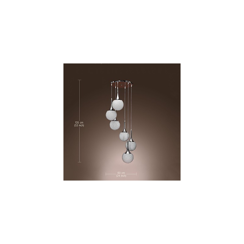 Lámpara empotrada moderna y contemporánea de metal galvanizado con forma de globo