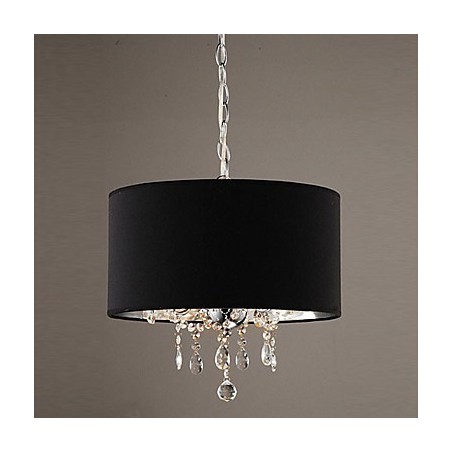 Lámpara de araña moderna y contemporánea de cristal en forma de tambor, estilo mini, cromada Lámpara de araña moderna y contemporánea de cristal en forma de tambor, estilo mini, cromada