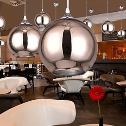 Lámpara colgante moderna contemporánea de metal galvanizado con forma de globo de 60 pulgadas