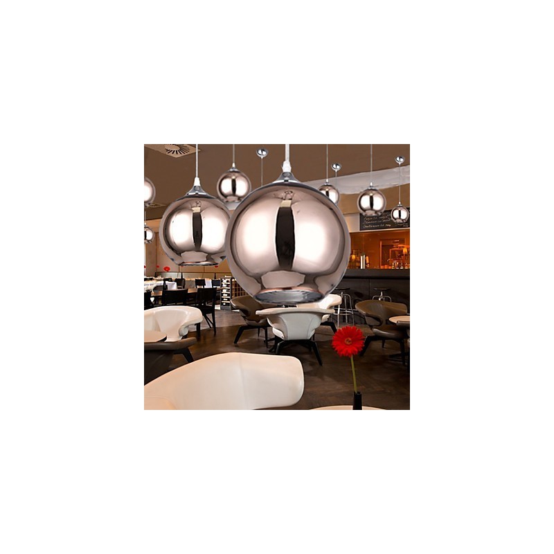 Lámpara colgante moderna contemporánea de metal galvanizado con forma de globo de 60 pulgadas