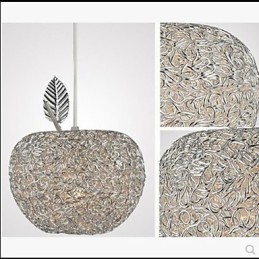 Lámpara de araña de aluminio tejido con siete luces Apple