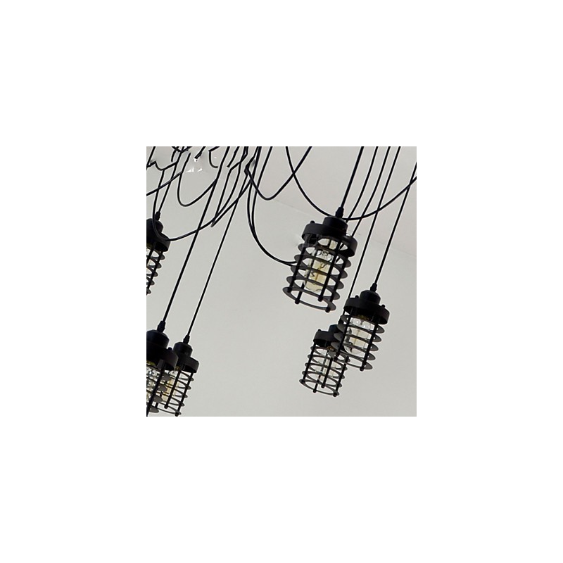 Lámpara de techo vintage Edison ajustable, lámpara colgante DIY, iluminación moderna y elegante para comedor industrial.