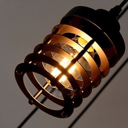 Lámpara de techo vintage Edison ajustable, lámpara colgante DIY, iluminación moderna y elegante para comedor industrial.