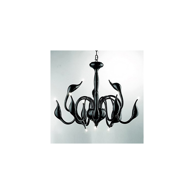 Lámpara de araña de metal galvanizado estilo vela contemporánea moderna