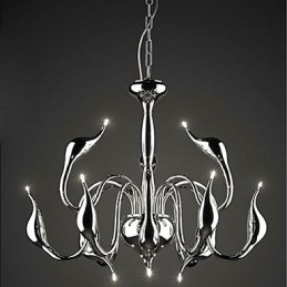 Lámpara de araña de metal galvanizado estilo vela contemporánea moderna