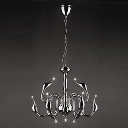 Lámpara de araña de metal galvanizado estilo vela contemporánea moderna