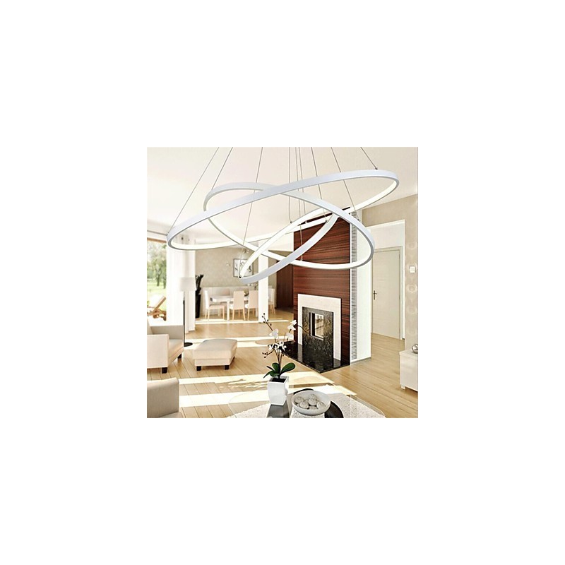 Lámpara colgante de diseño moderno con tres anillos