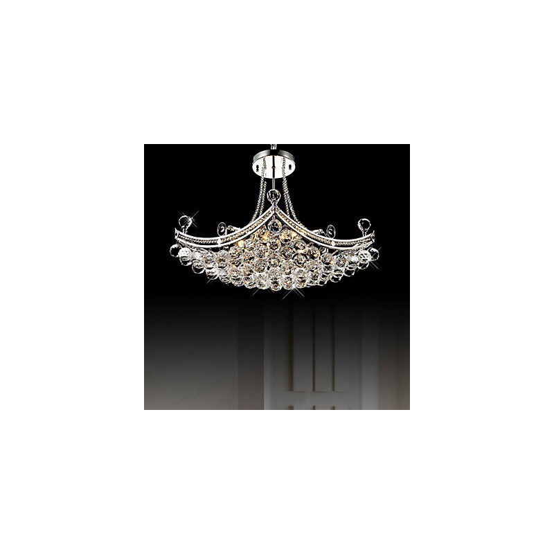 Lámpara colgante moderna contemporánea de metal galvanizado con cristal