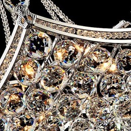 Lámpara colgante moderna contemporánea de metal galvanizado con cristal