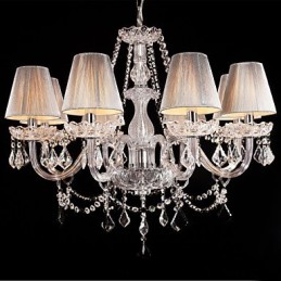 Lámpara de araña de cristal de lujo moderna de 8 luces