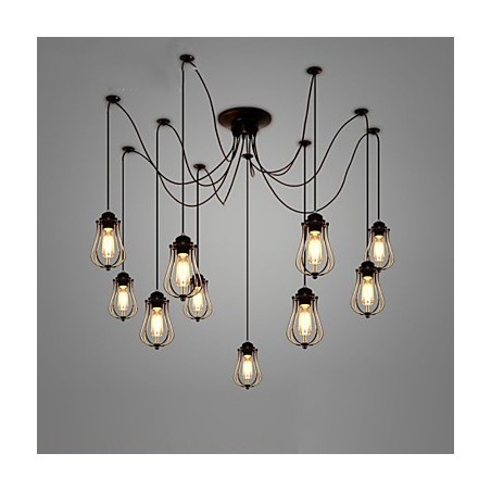 Lámpara de techo vintage Edison ajustable, lámpara colgante DIY, iluminación moderna y elegante para comedor industrial. Lámpara de techo vintage Edison ajustable, lámpara colgante DIY, iluminación moderna y elegante para comedor industrial.