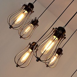 Lámpara de techo vintage Edison ajustable, lámpara colgante DIY, iluminación moderna y elegante para comedor industrial.