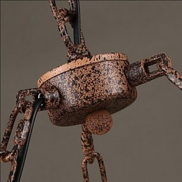 Lámpara de araña de cuerda de viento de la industria cerámica retro Lámpara de araña de hierro Simple3