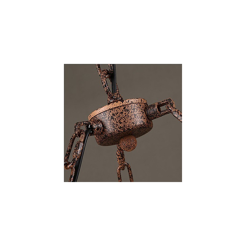 Lámpara de araña de cuerda de viento de la industria cerámica retro Lámpara de araña de hierro Simple3
