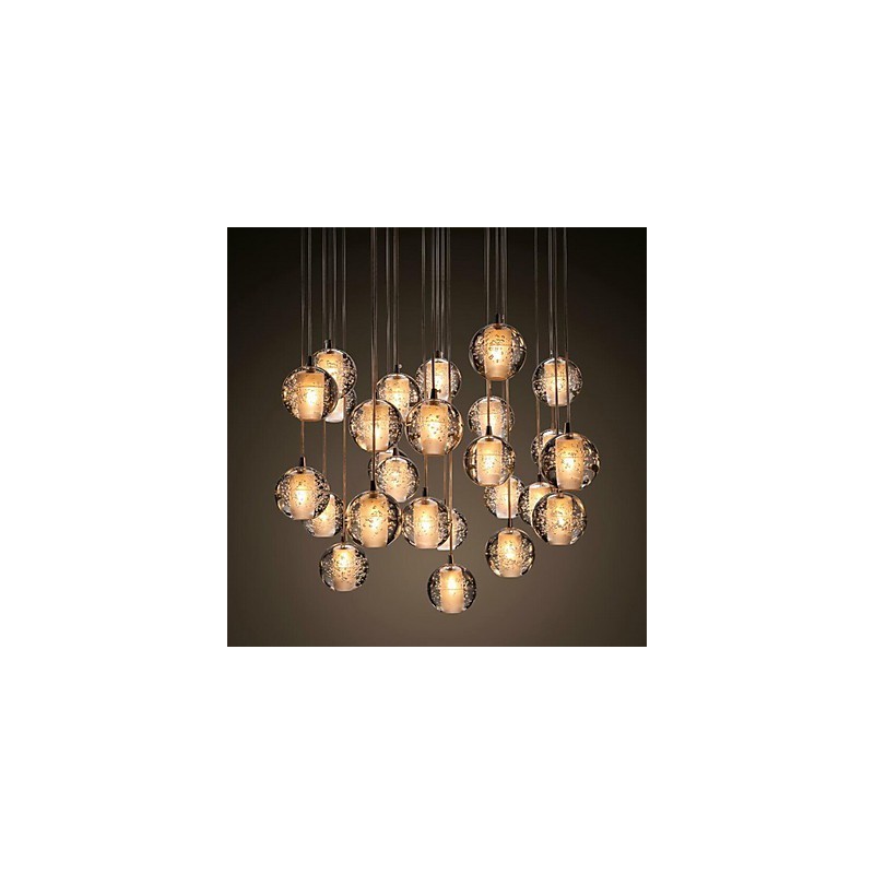 Lámpara colgante G4 Retroifit de 3 W con cristal cromado, moderna y contemporánea.