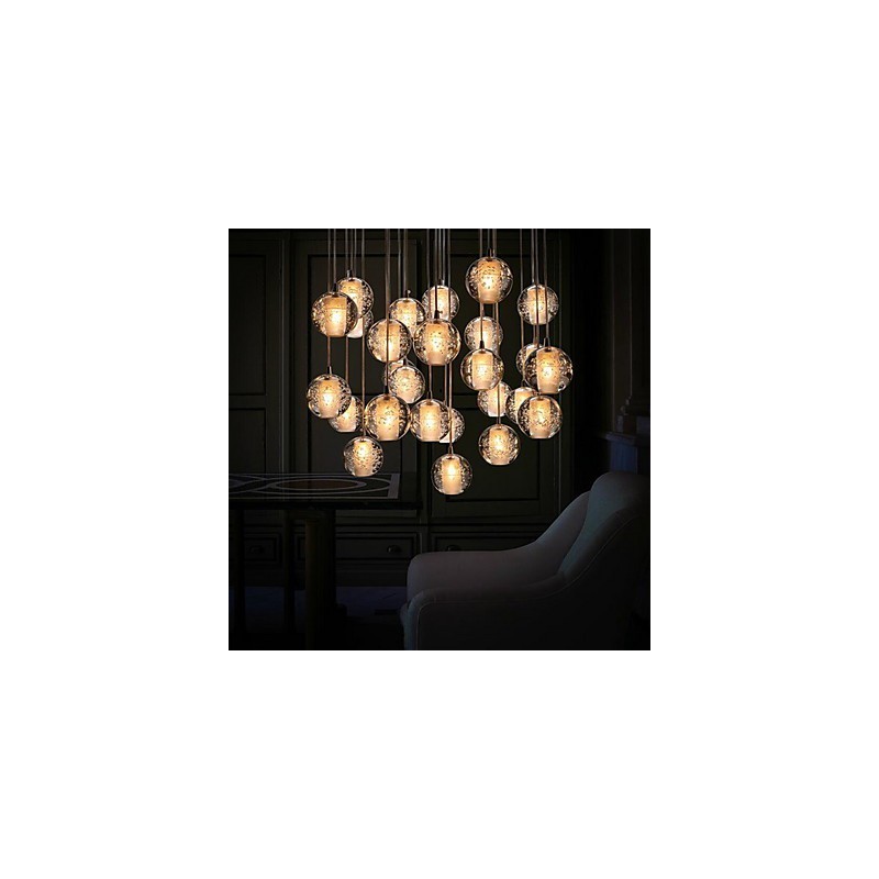 Lámpara colgante G4 Retroifit de 3 W con cristal cromado, moderna y contemporánea.