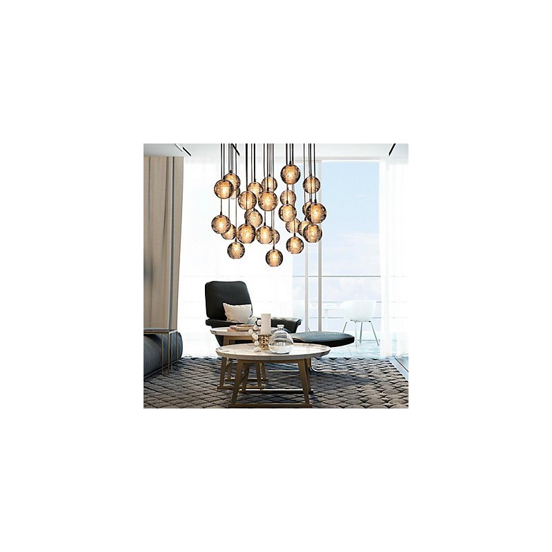 Lámpara colgante G4 Retroifit de 3 W con cristal cromado, moderna y contemporánea.