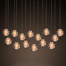 Lámpara colgante G4 Retroifit de 3 W con cristal cromado, moderna y contemporánea.