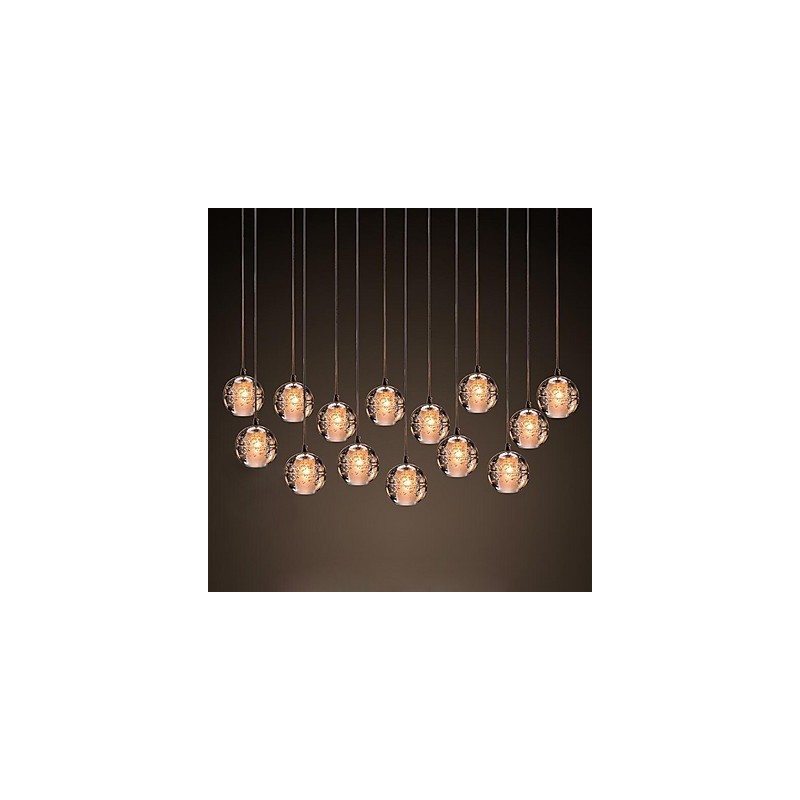 Lámpara colgante G4 Retroifit de 3 W con cristal cromado, moderna y contemporánea.