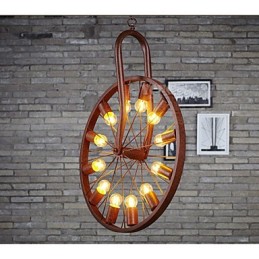 Lámpara colgante de rueda retro para hacer la antigua lámpara colgante industrial A