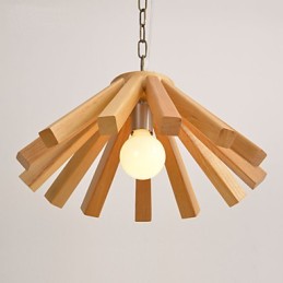 Lámpara colgante de bambú de madera estilo retro campestre