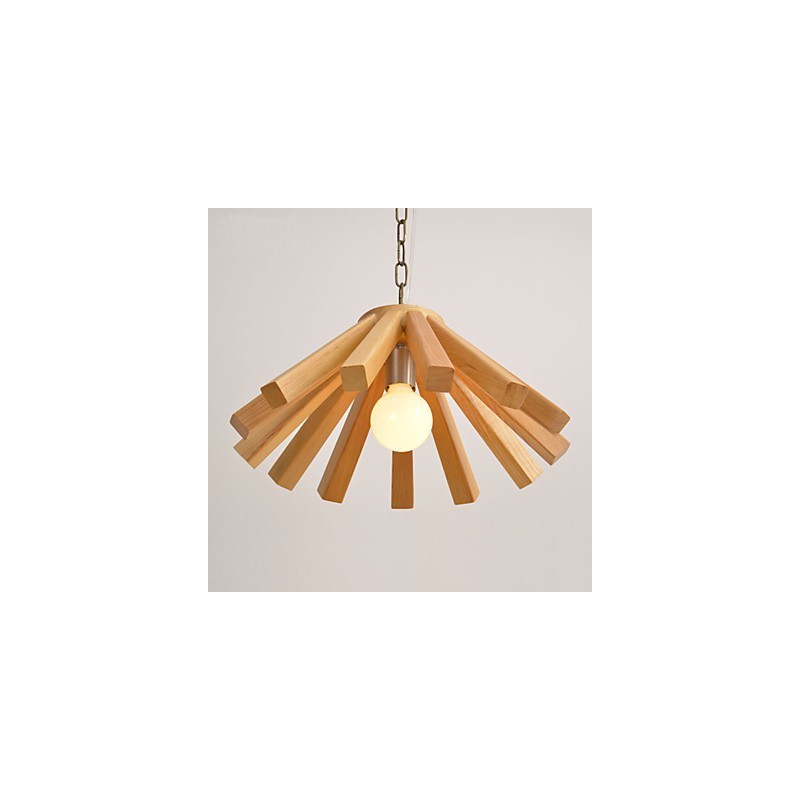 Lámpara colgante de bambú de madera estilo retro campestre