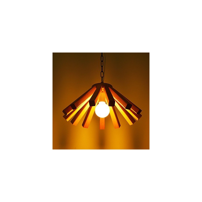 Lámpara colgante de bambú de madera estilo retro campestre