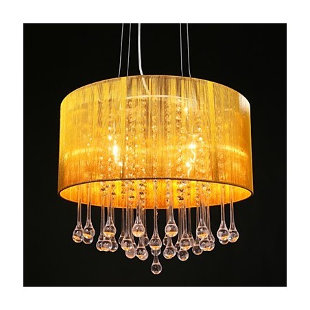 Lámpara colgante de tambor moderna de 4 luces con pantalla de bobinado de cristal, lámpara de araña de diseño minimalista moderno Lámpara colgante de tambor moderna de 4 luces con pantalla de bobinado de cristal, lámpara de araña de diseño minimalista moderno