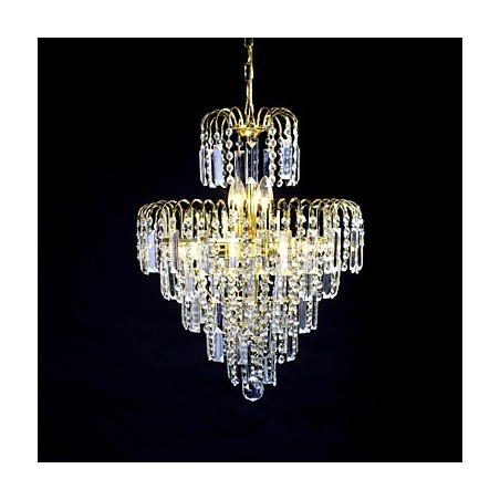 Lámpara de araña de lujo de estilo europeo con 6 luces y forma de corona Lámpara de araña de lujo de estilo europeo con 6 luces y forma de corona