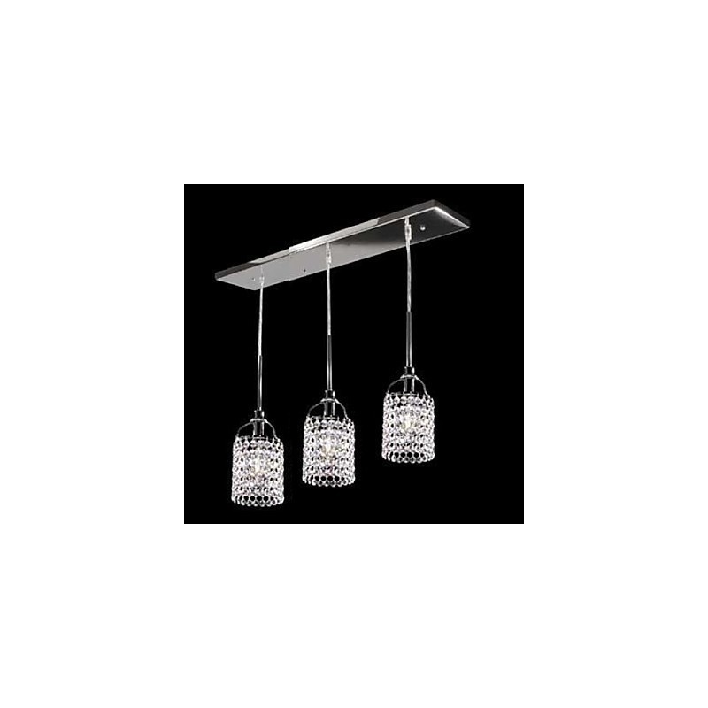 Lámpara colgante de metal y cristal