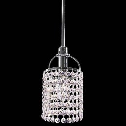 Lámpara colgante de metal y cristal
